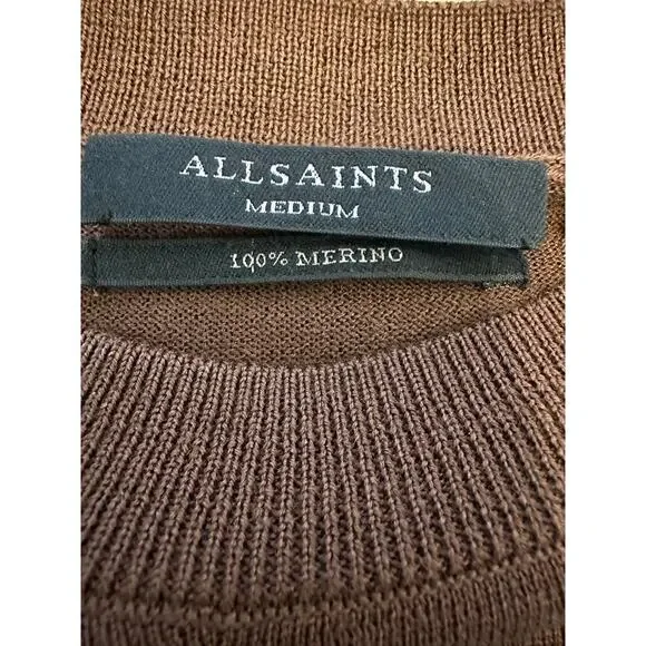 ALLSAINTS Nadia Foil Midi Dress Wool 2-in-1 Size Medium NWT - Picture 7 of 16